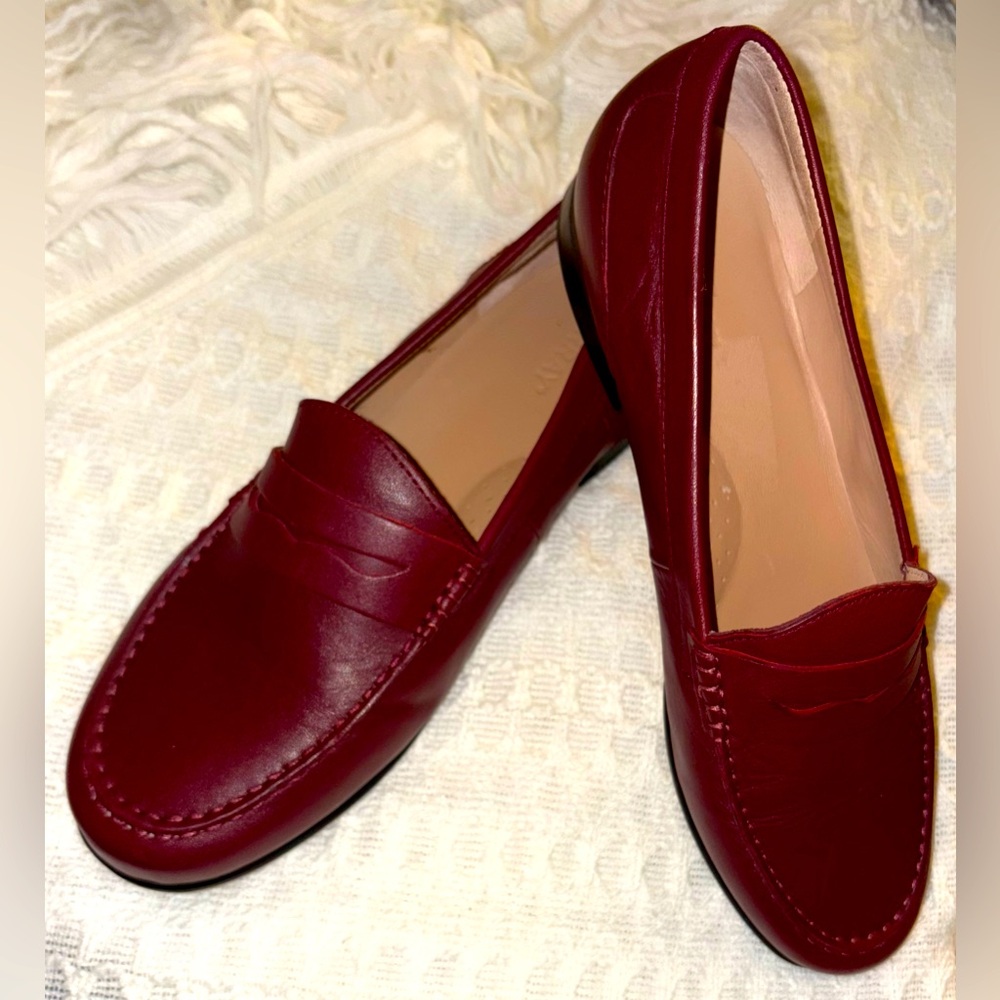 ARRAY Burgundy Leather Penny Loafers Sz 12W